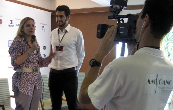 Entrevista com o fundador do Fullscreen, multicanais do You Tube, Gregory Strompolos, em um dos eventos internacionais da ABA - Rio 2015.